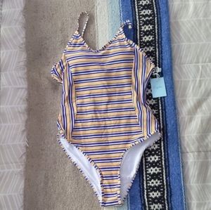 ANY OFFER ACCEPTED!!!  CUPSHE striped one piece swim suit size medium
